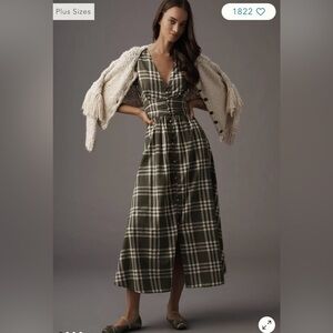 Anthropologie Katerina Button-Front Dress